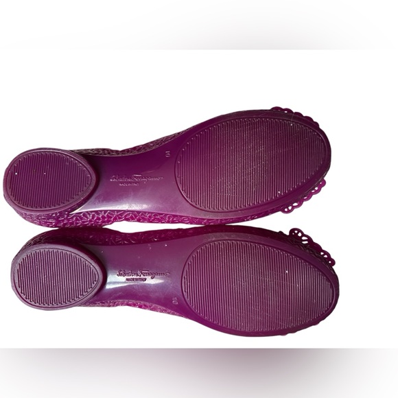Salvatore Ferragamo Nilly purple jelly ballerina flats sz 10 EUC full set - Picture 13 of 15